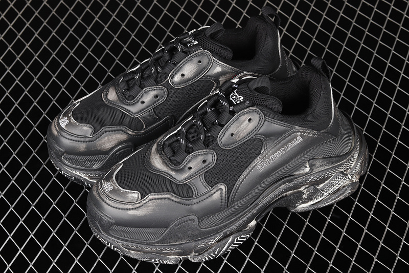 Zg Balenciaga Triple S Sneakers Black/Black/Black 21