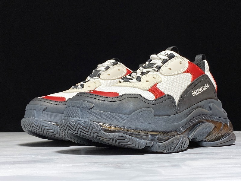 Pk Balenciaga 19Ss Triple-S Clear Sole Trainers Black/White/Red 11