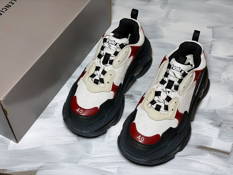 Pk Balenciaga 19Ss Triple-S Clear Sole Trainers Black/White/Red 19