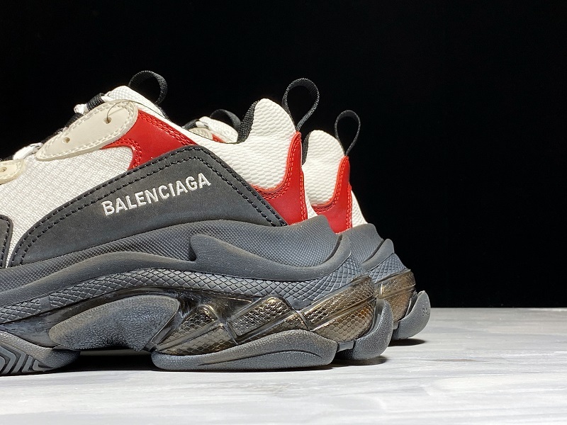 Pk Balenciaga 19Ss Triple-S Clear Sole Trainers Black/White/Red 23