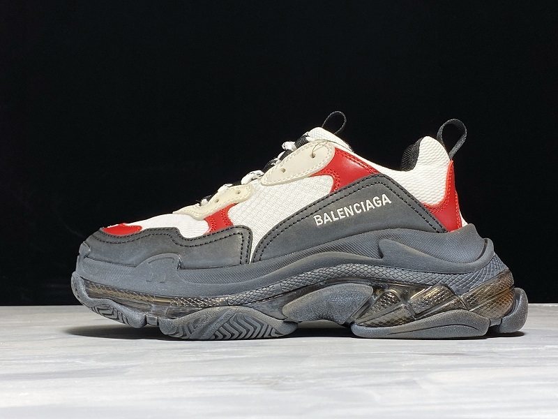 Pk Balenciaga 19Ss Triple-S Clear Sole Trainers Black/White/Red 29