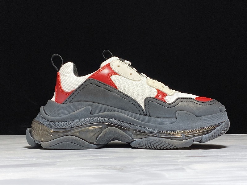 Pk Balenciaga 19Ss Triple-S Clear Sole Trainers Black/White/Red 31