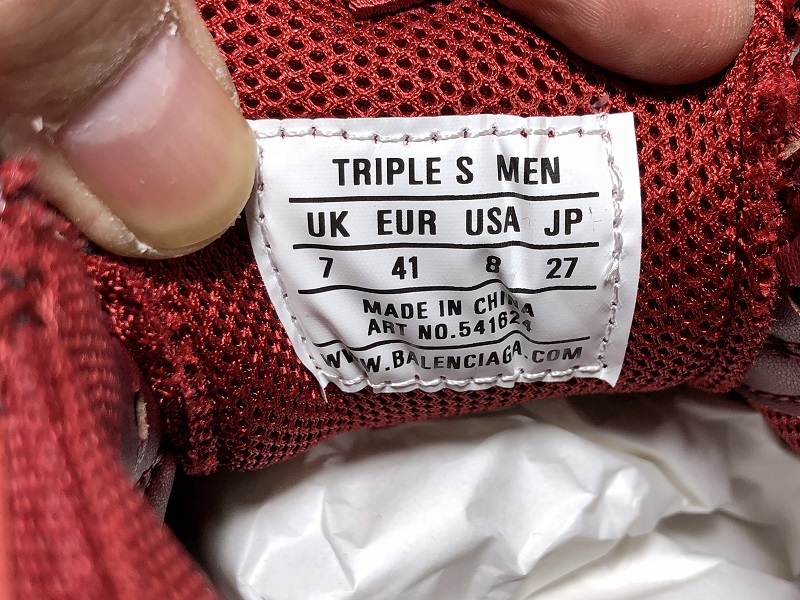 19Ss Triple-S Clear Sole Trainers Red/Red 9