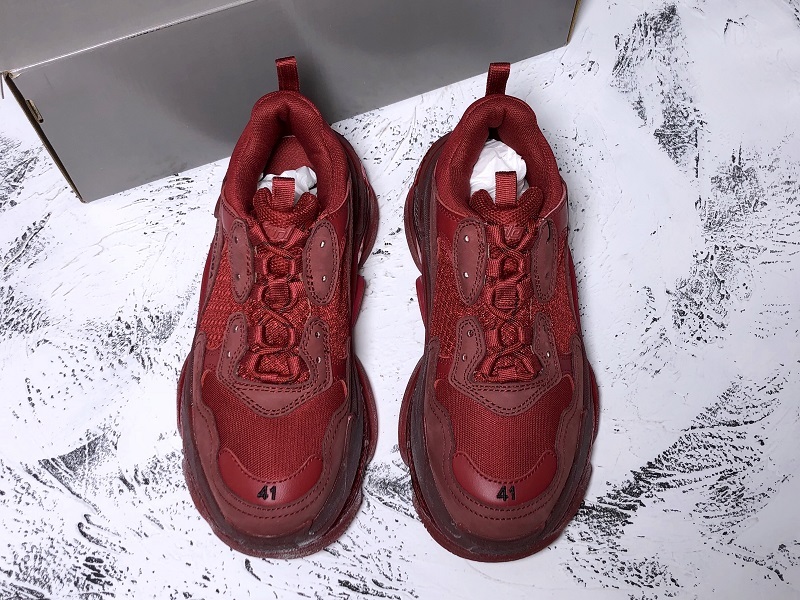 19Ss Triple-S Clear Sole Trainers Red/Red 13