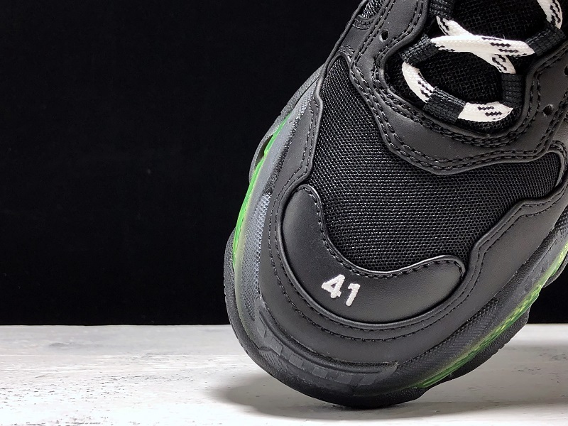 Plus Triple-S Clear Sole Trainers Black/Green 7