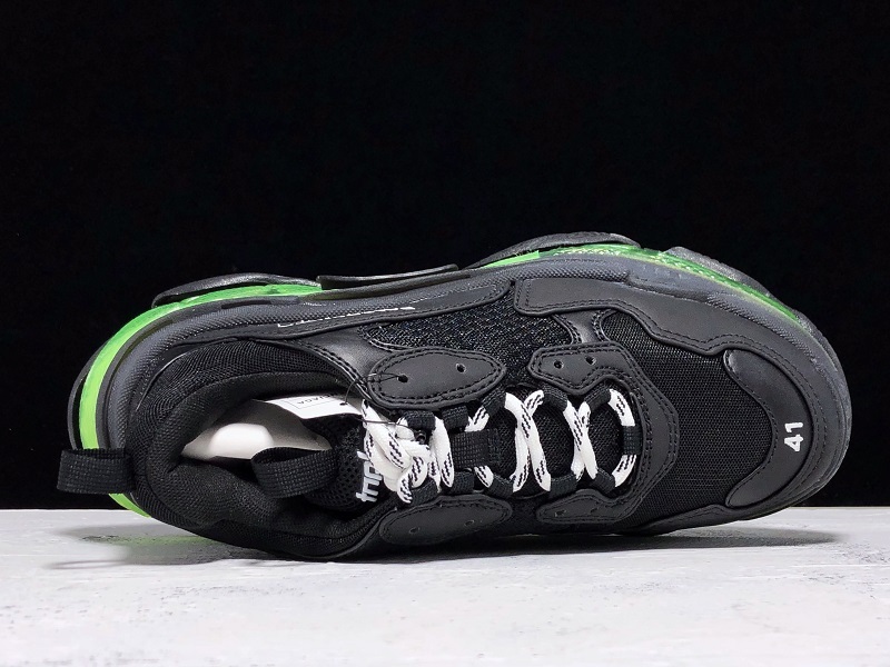 Plus Triple-S Clear Sole Trainers Black/Green 21