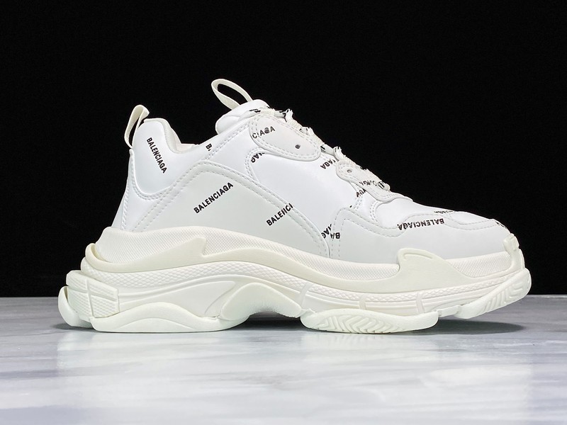 Plus Triple-S Clear Sole Trainers White/White/Black 3