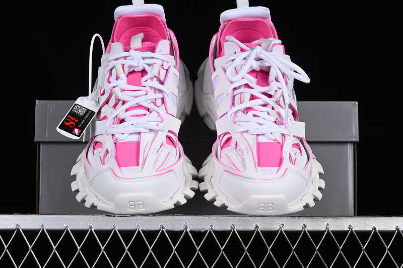 Balenciaga Track Sneaker Tess S.Gomma Res Bi Alv/Tis Eff Nubuk/Tis E White/Pink 23