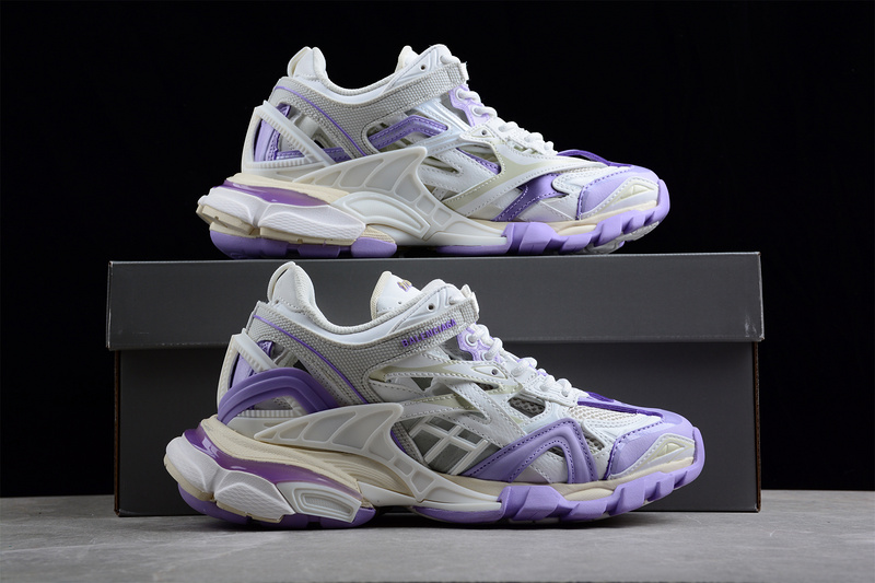 Balenciaga Track 2 Open Sneakers White/White/Light Purple 23