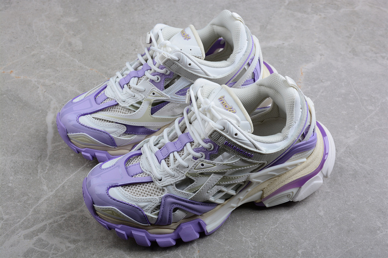 Balenciaga Track 2 Open Sneakers White/White/Light Purple 31