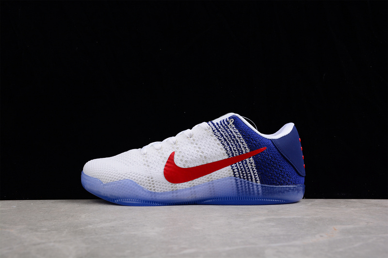 Kobe 11 Elite Low White/University Red/Deep Blue/Metallic Silver 9