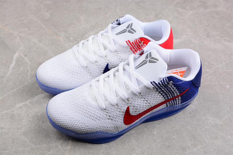 Kobe 11 Elite Low White/University Red/Deep Blue/Metallic Silver 29