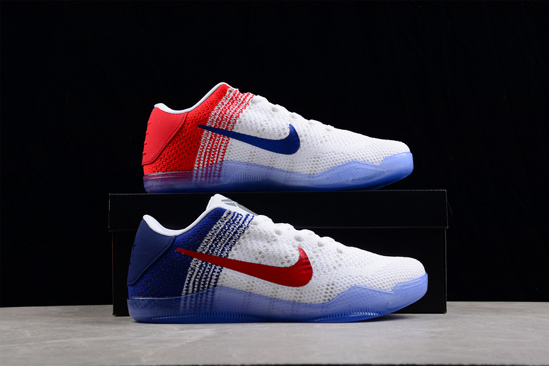 Kobe 11 Elite Low White/University Red/Deep Blue/Metallic Silver 31