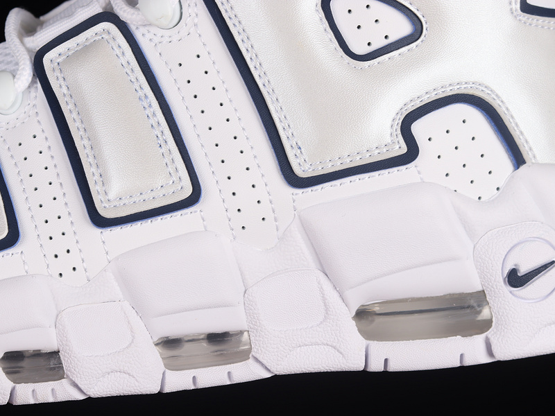 Air More Uptempo Gs White/Midnight Navy-Metallic Gold 9