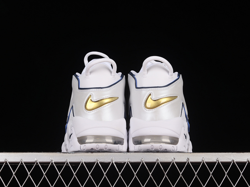 Air More Uptempo Gs White/Midnight Navy-Metallic Gold 25