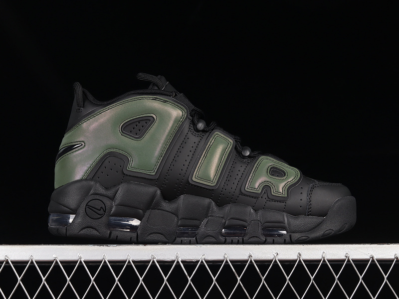 Air More Uptempo Gs Reflective Black/Black-Wolf Grey 5