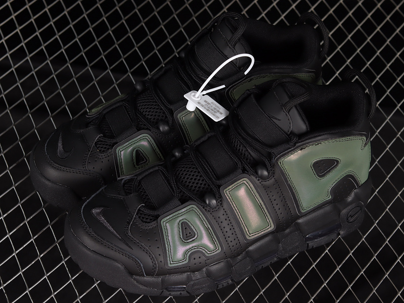 Air More Uptempo Gs Reflective Black/Black-Wolf Grey 7