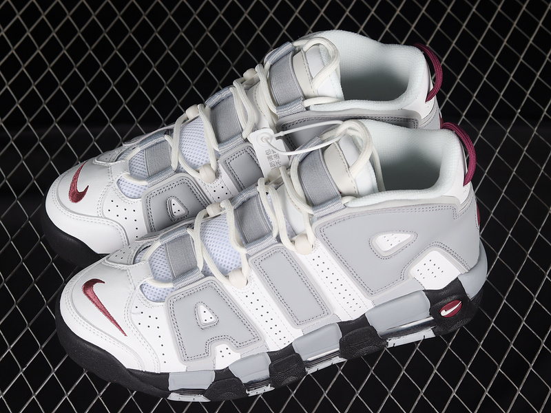 Air More Uptempo Summit White/Rosewood/Wolf Grey/Pure Platinum/Black/Clear 3