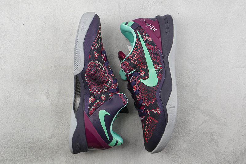 Kobe 8 System Pit Viper Purple Dynasty/Green Glow-Raspberry Red 9