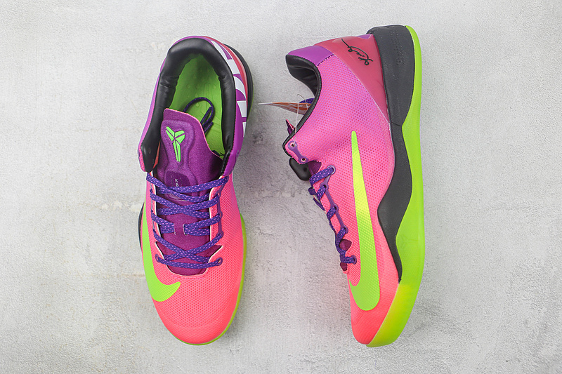 Kobe 8 System Mambacurial Red Plum/Elctrc Green-Pnk Flsh 13