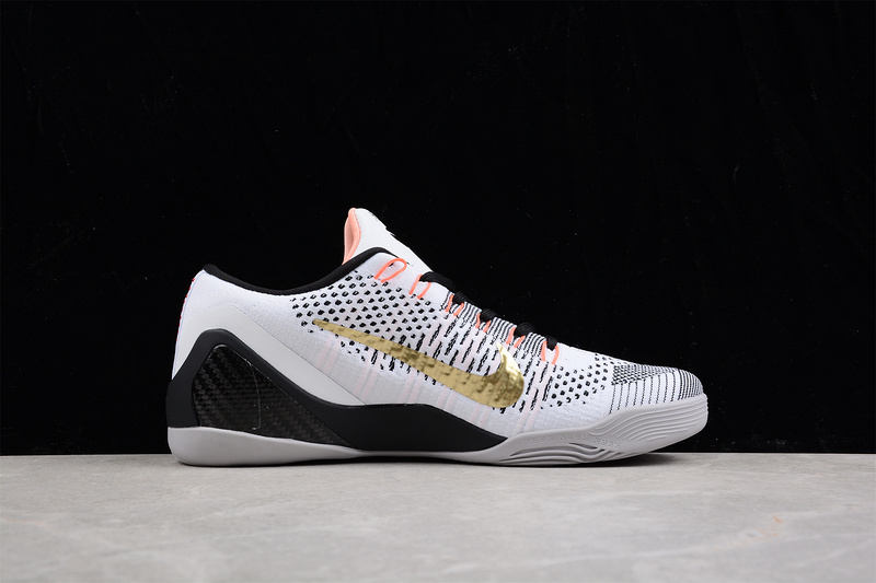 Kobe 9 Basketball Shoes White/Metallic Gold/Black 31