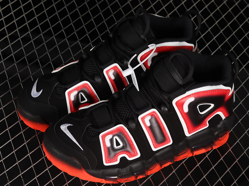 Air More Uptempo 96 Black/White/Laser Crimson 15