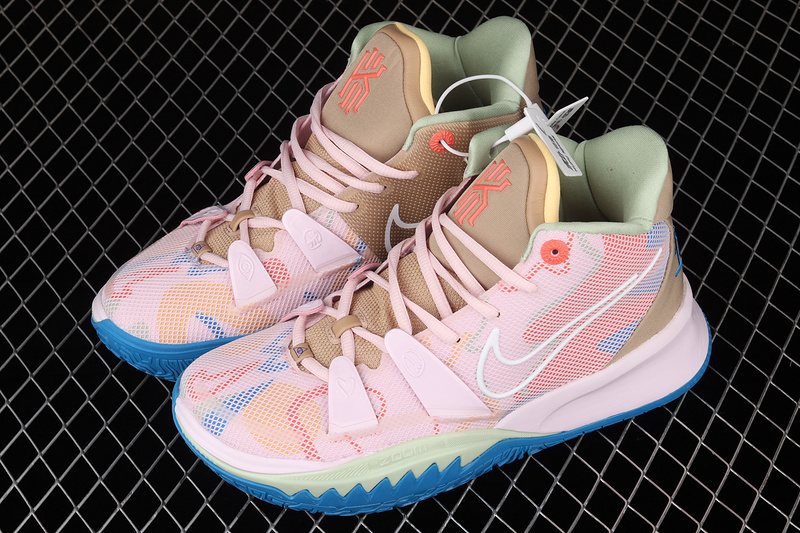 Kyrie 7 Gs 1 World 1 People Cherry Blossom Powder/Blue/White 3