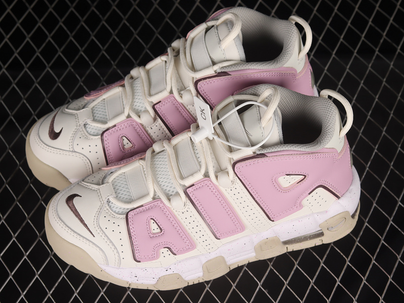 Ir More Uptempo Gs White/Pink/Light Iron Ore 27