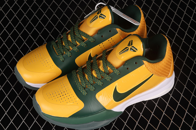 Zoom Kobe 5 Rice Away Varsity Maize/Deep Forest-White 7