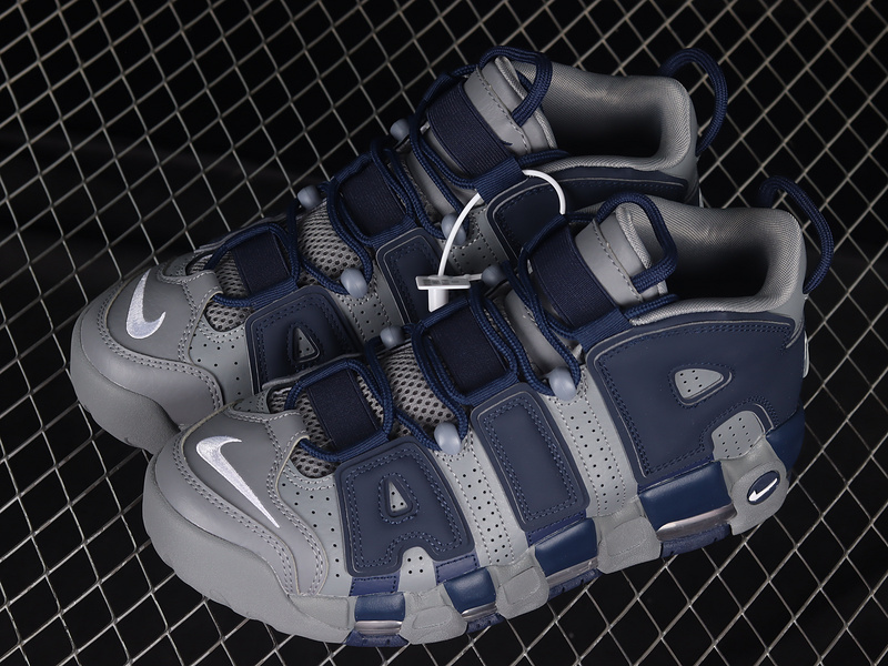 Air More Uptempo Georgetown Cool Grey/White/Midnight Navy 25