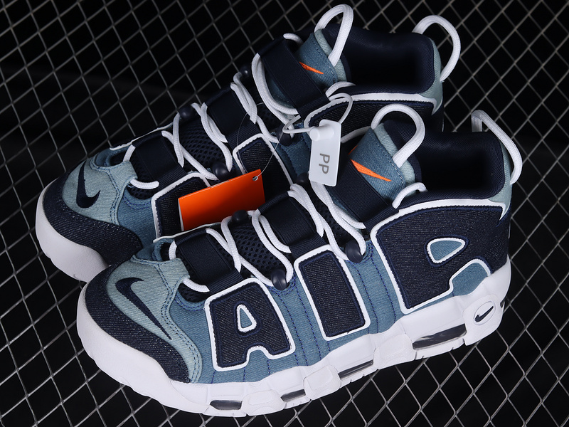 Air More Uptempo 96 Denim White/Obsidian/Total Orange 5