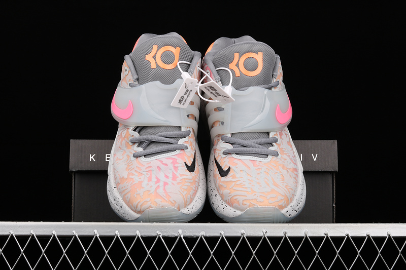 Zoom Kd 14 Basketball Shoes Light Grey/Pink/Orange 5