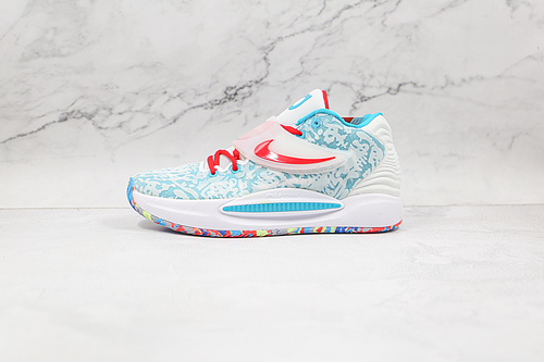 Zoom Kd 14 Basketball Shoes Blue/White/Orange 19