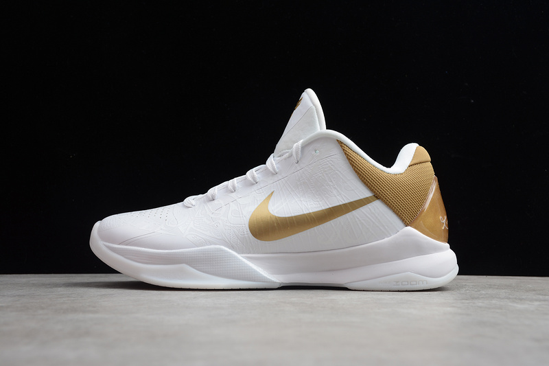 Zoom Kobe 5 Big Stage Home White/Metallic Gold 7