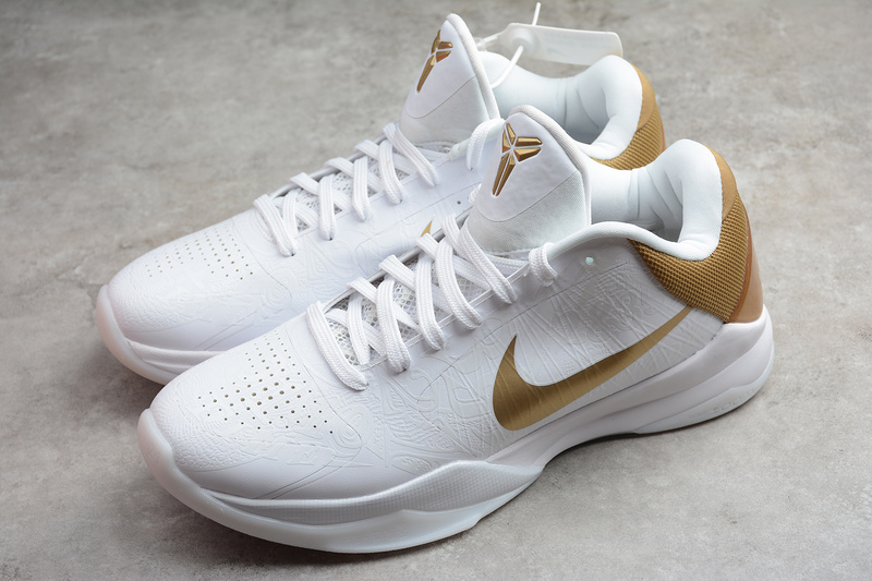 Zoom Kobe 5 Big Stage Home White/Metallic Gold 21