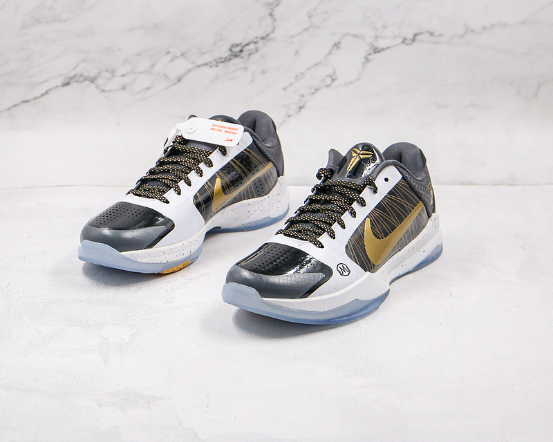 Kobe V Protro Black/White/Gold 13