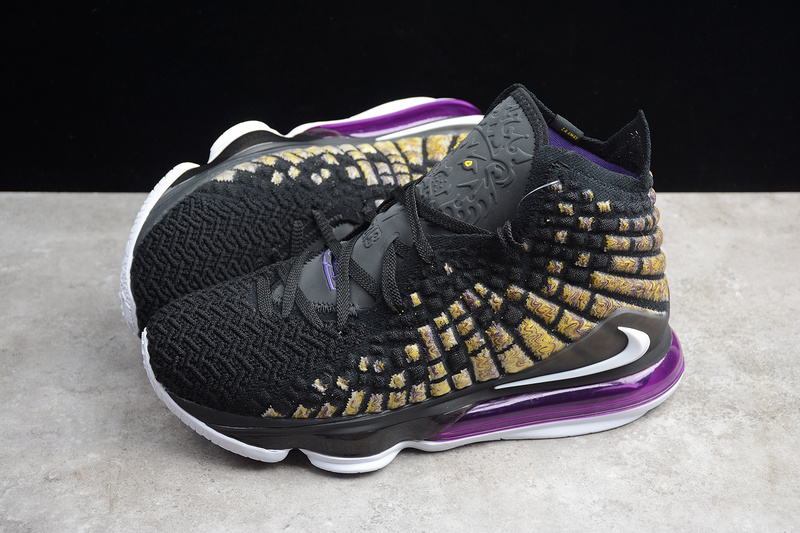 Lebron 17 Lakers Black/White-Eggplant-Amarillo 3