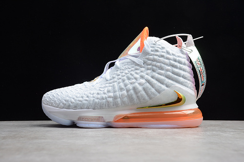 Lebron 17 James Future White/Orange/Light Grey 31