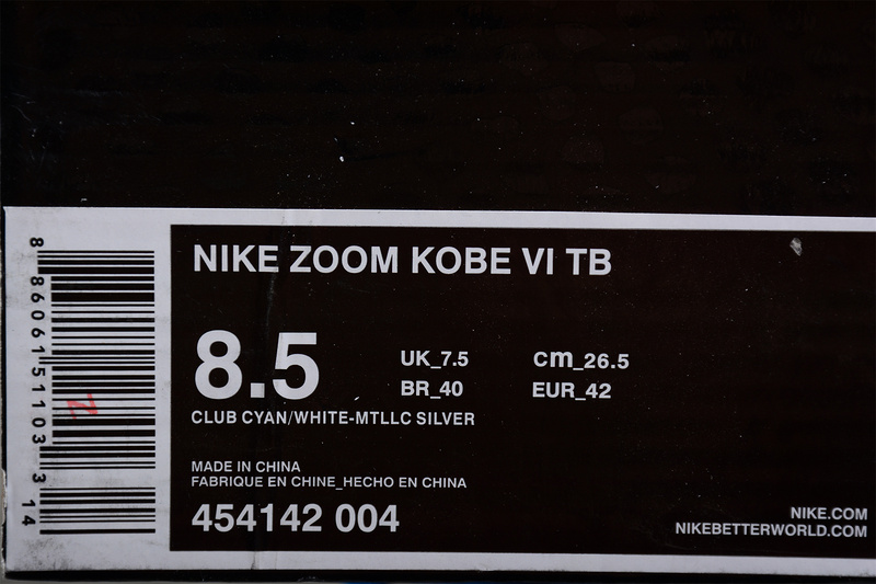 Zoom Kobe Vi Tb North Carolina Blue/White/Silver 25