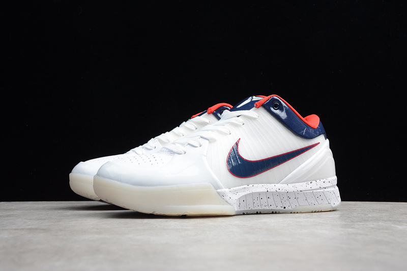 Zoom Kobe 4 Protro Basketball Shoes White/Navy Blue 7