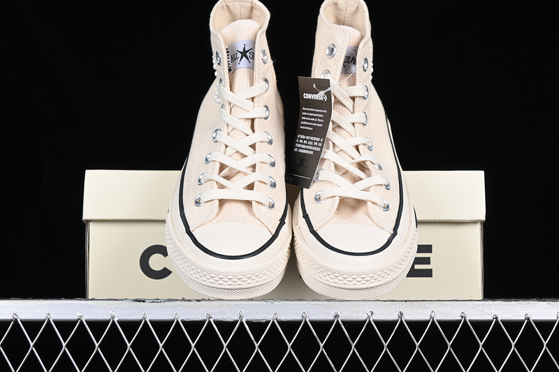 Converse Stussy Chuck 70 High 1970S Fossil/Natural Ivory/Black 19