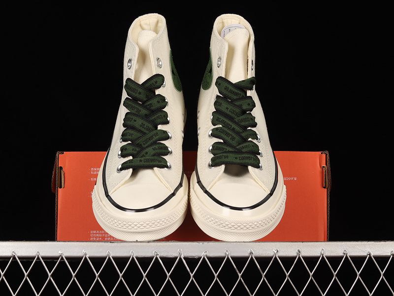 Chuck Taylor All Star 70S High White/Dark Green/Black 31