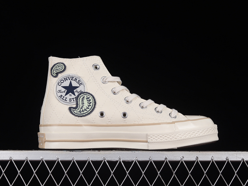 Chuck Taylor 70S High Crafted Patches Egret/Navy/Alligator Friend Green 9