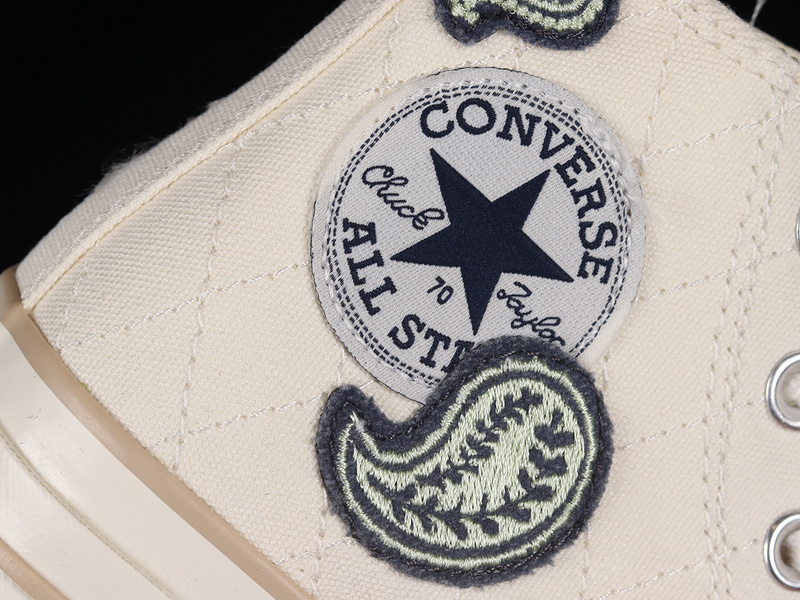 Chuck Taylor 70S High Crafted Patches Egret/Navy/Alligator Friend Green 29