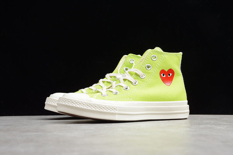 Play Cdg X Chuck Taylor 70 High Top Fluorescent Green/Egret 9