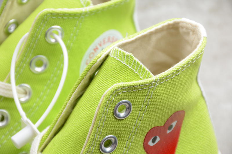 Play Cdg X Chuck Taylor 70 High Top Fluorescent Green/Egret 13