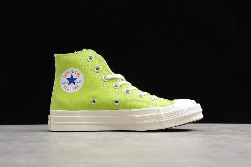 Play Cdg X Chuck Taylor 70 High Top Fluorescent Green/Egret 21