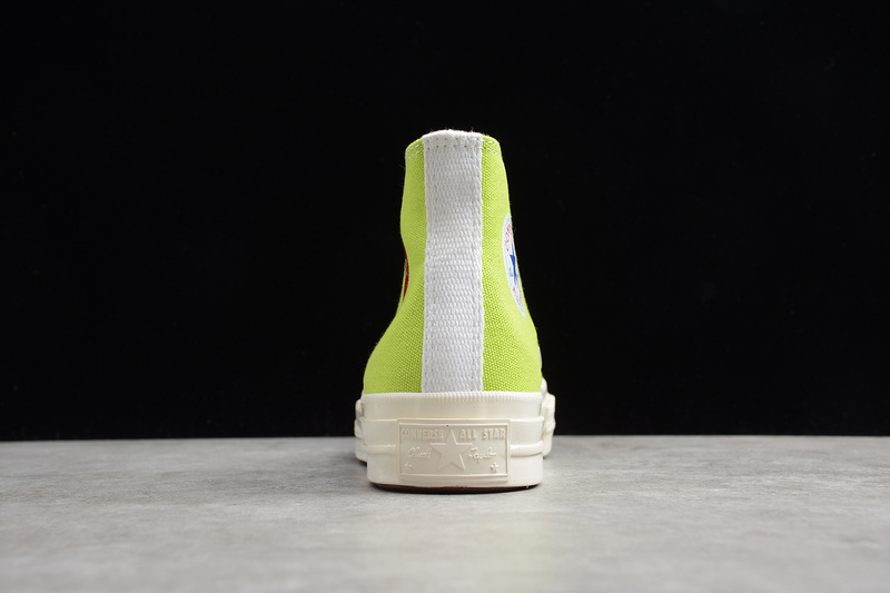 Play Cdg X Chuck Taylor 70 High Top Fluorescent Green/Egret 27