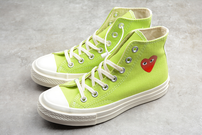 Play Cdg X Chuck Taylor 70 High Top Fluorescent Green/Egret 29