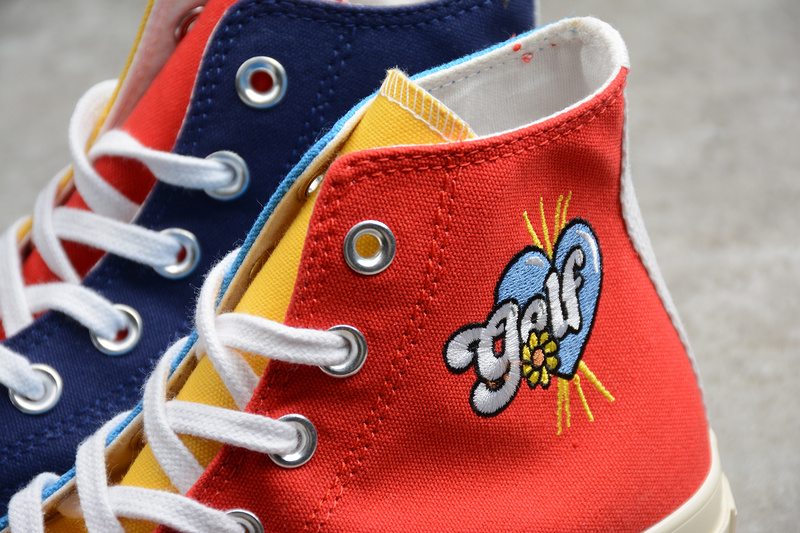 Golf Wang X Chuck Taylor 70S High Tri Panel Red/Blue/Yellow 3